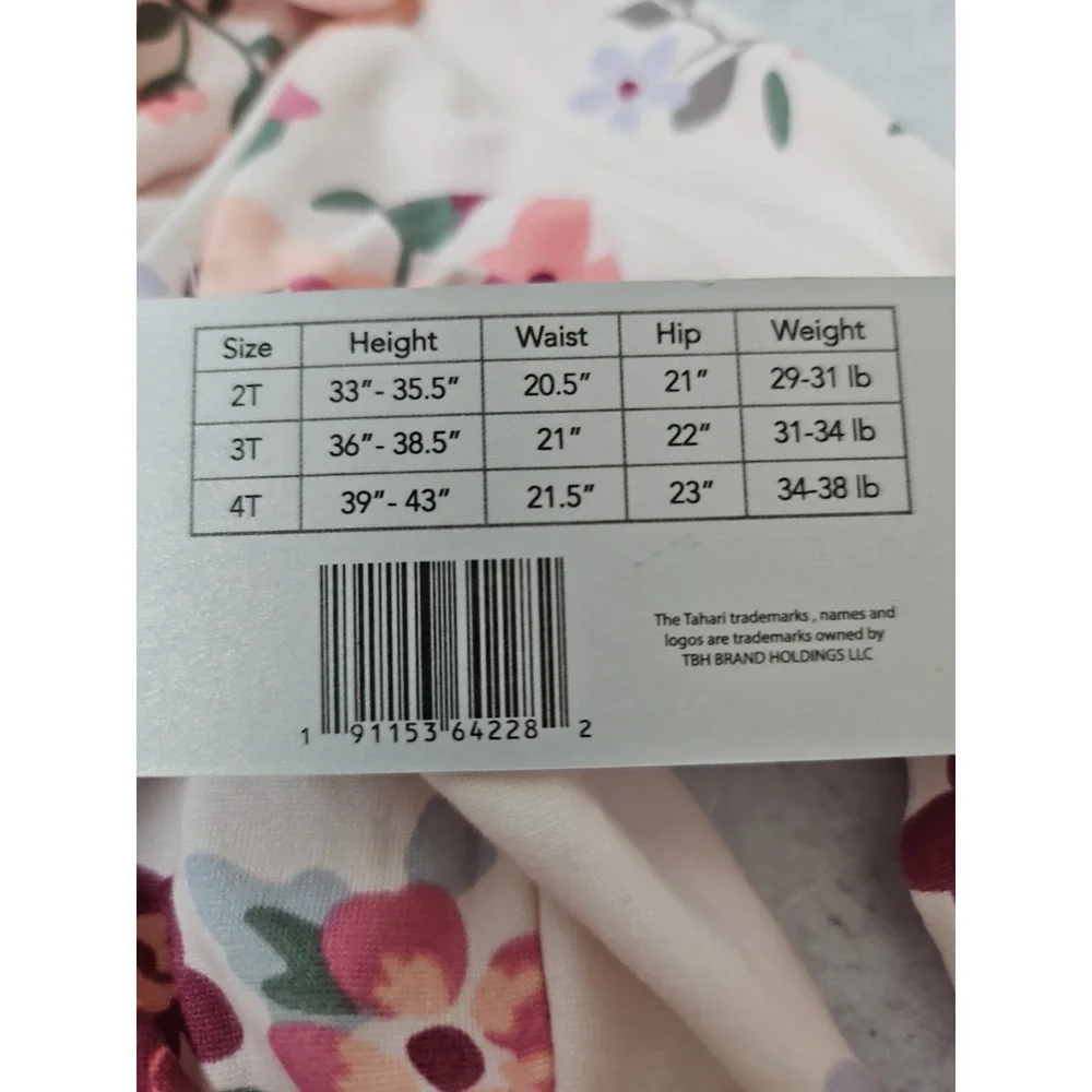 Tahari Floral Pajama Top Long Sleeve Size 4T Girls New with Tags